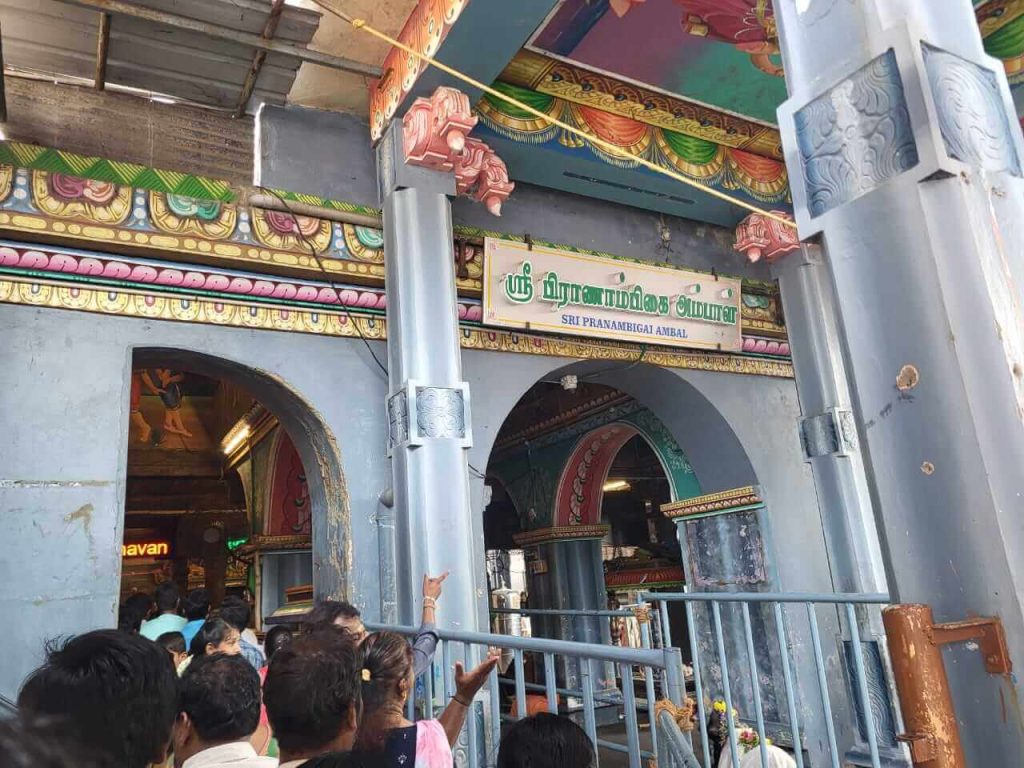 Devotees in queue inside Thirunallar Saneeswaran Temple
