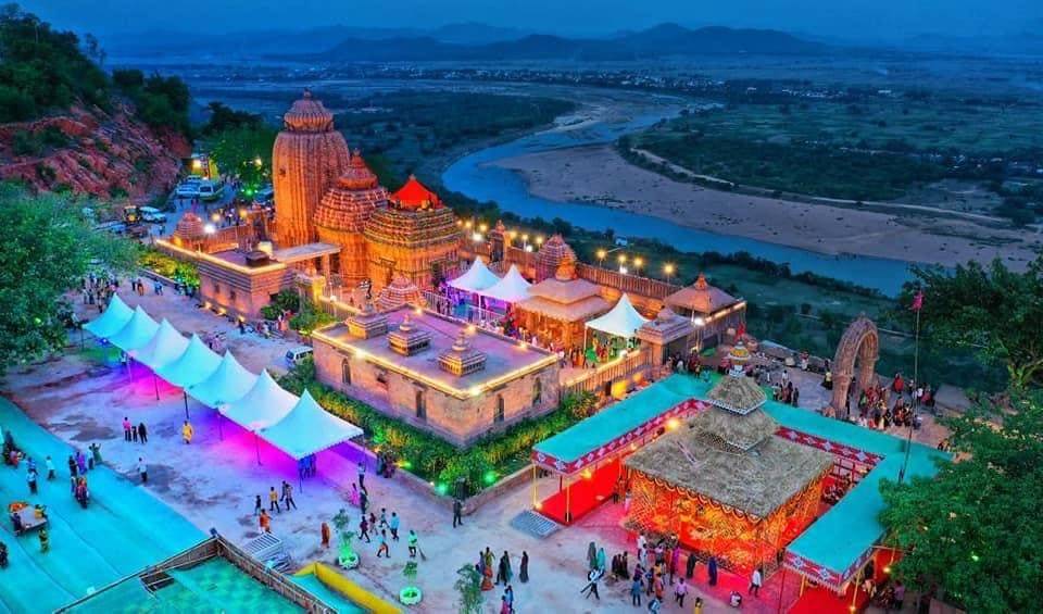 Tara Tarini Temple during Chaitra Mela festival on Kumari Hills overlooking Rushikulya River in Odisha