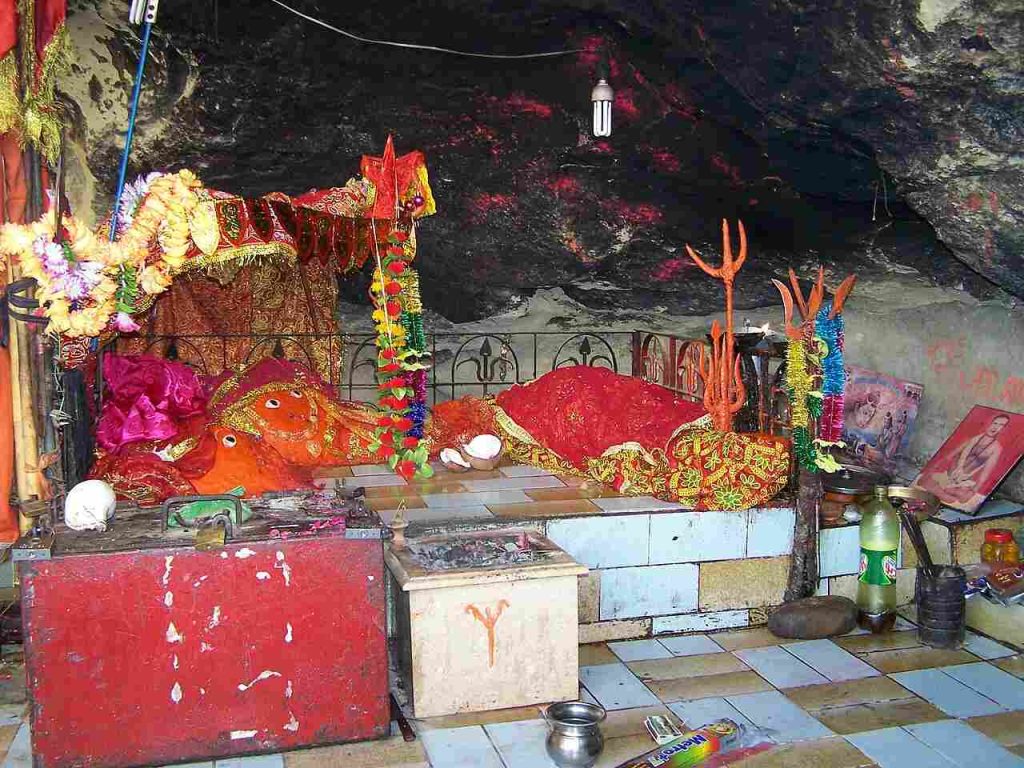 Hinglaj Mata Temple cave shrine in Balochistan with sacred stone and offerings