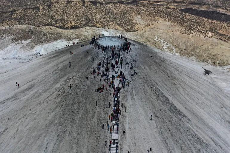 Aerial view of Hinglaj Mata Yatra pilgrimage route in Balochistan