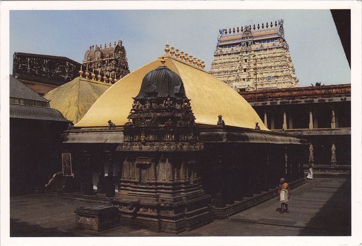Golden roof sanctum Chidambaram Nataraja temple Tamil Nadu sacred architecture