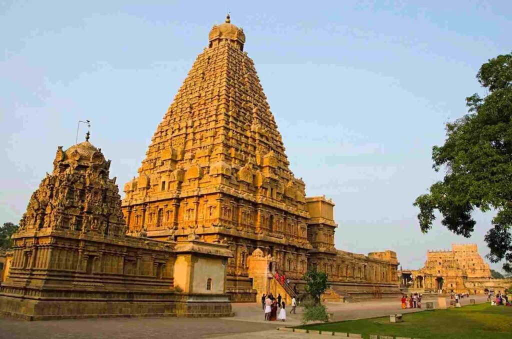 Brihadeeswarar Temple main tower in Thanjavur Tamil Nadu during daylight