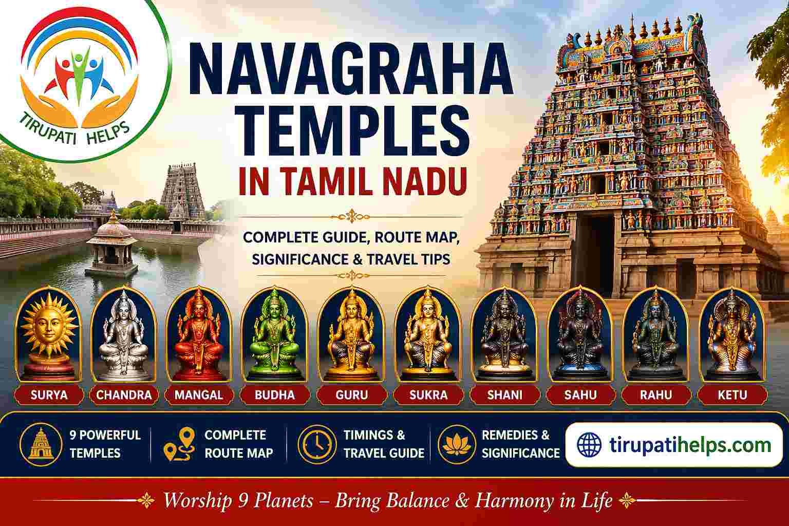 Navagraha Temples in Tamil Nadu – Complete Route, List, Significance & Travel Guide (2026)