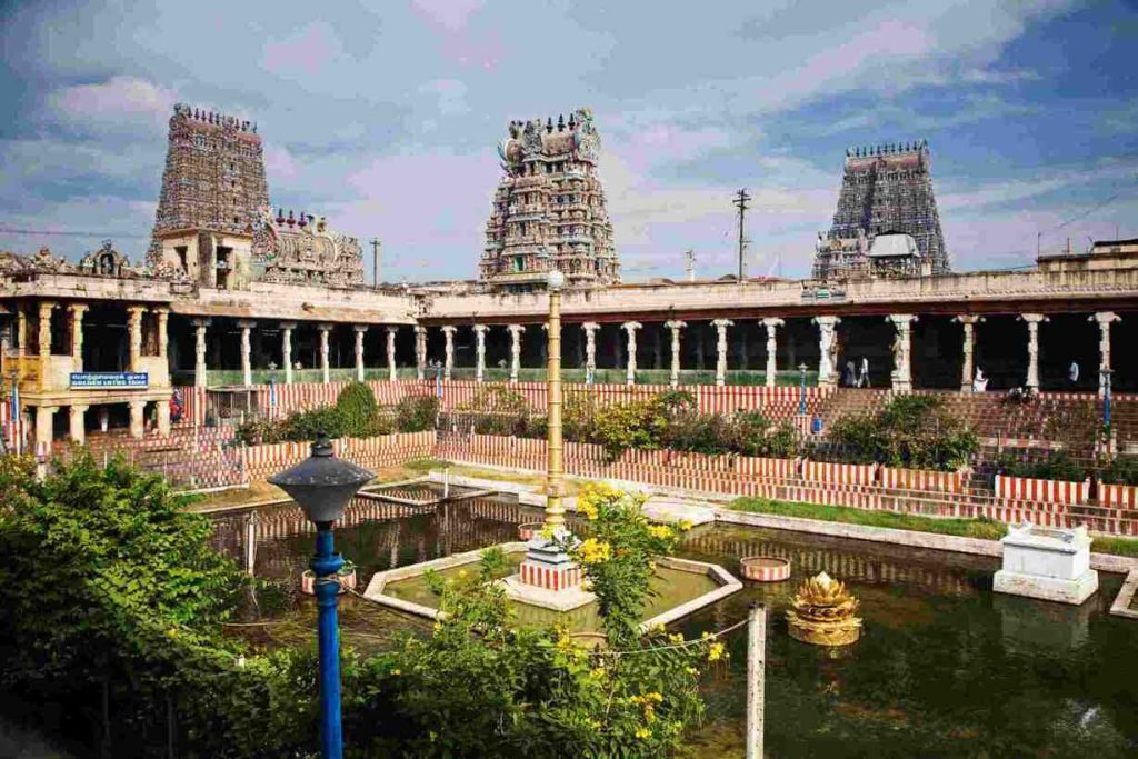 Golden Lotus Tank inside Meenakshi Temple Madurai sacred pond