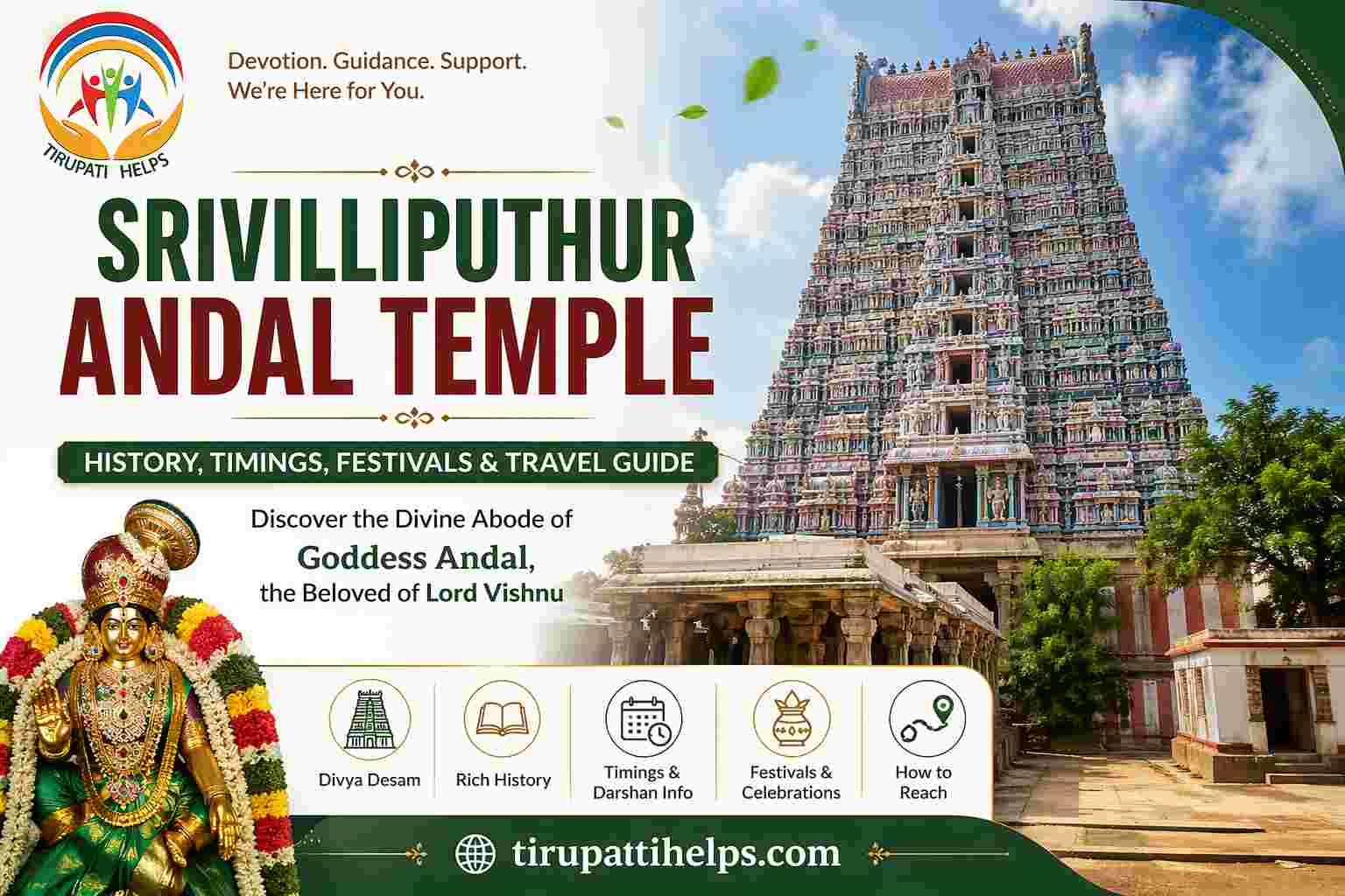 Srivilliputhur Andal Temple – Complete Travel Guide, History, Timings & Spiritual Significance