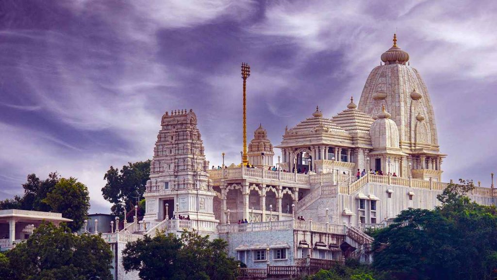 Birla Mandir Hyderabad white marble temple architecture with domes and towers