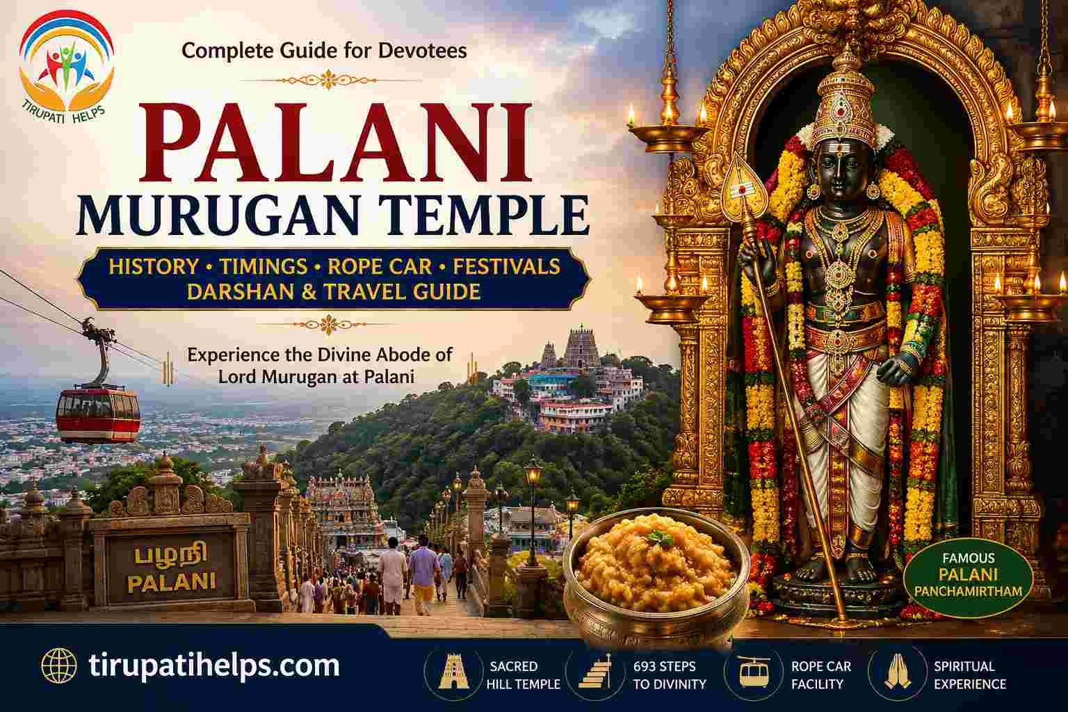 Palani Murugan Temple – History, Timings, Rope Car, Steps & Travel Guide